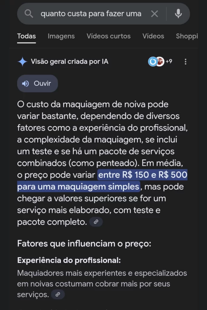 PESQUISA MAQUIAGEM DE NOIVAS
